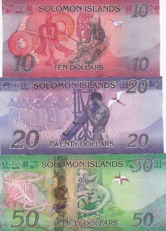 Salomon (îles) Série 3 billets 10, 20, 50 Dollars - 2017