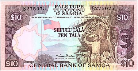 Samoa 10 Tala  - Travailleur agricole - ND 1985 Série B