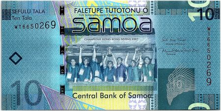 Samoa 10 Tala Champions Hong Kong Sevens 2007 - 2017 - Neuf - P.39b