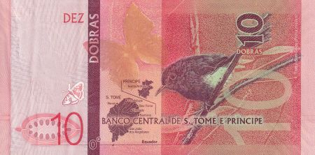 Sao Tomé-et-Principe 10 Dobras - Papillons - Oiseau - 2020 - SPL - P.NEW
