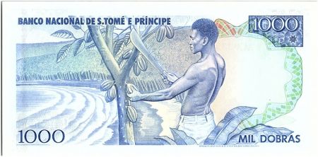 Sao Tomé-et-Principe 1000 Reis Roi Amador, banane - Cacao - 1982