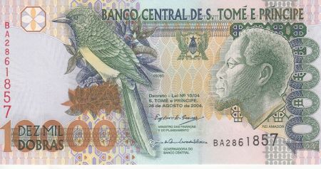 Sao Tomé-et-Principe 10000 Dobras Roi Amador, oiseau - Pont - 2004