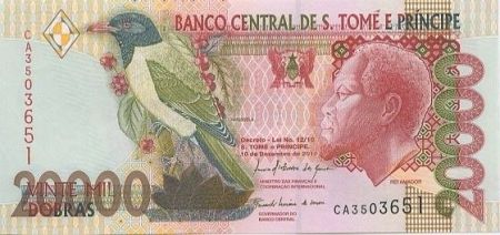 Sao Tomé-et-Principe 20000 Dobras Roi Amador, oiseau - Plage