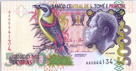 Sao Tomé-et-Principe 5000 Reis Roi Amador, oiseau - Esplanade - 2013