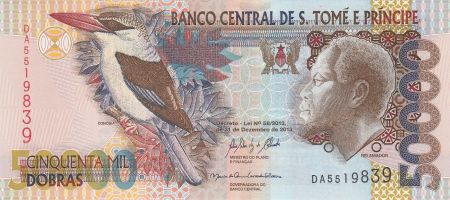 Sao Tomé-et-Principe 50000 Dobras 2013 - Roi Amador, oiseau, banque