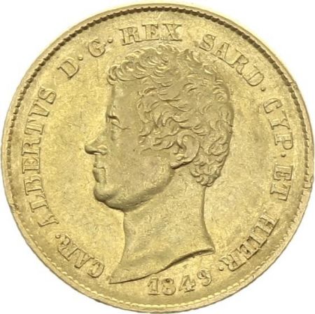 Sardaigne 20 Lire Charles-Albert - Armoiries 1849 Gênes