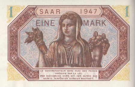 Sarre 1 Mark Portrait de Zeus - Femme et fruits - 1947 A 08484708