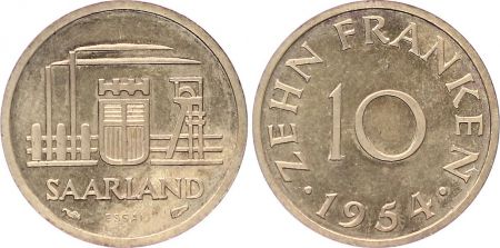 Sarre 10 Franken - 1954 - Essai