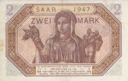 Sarre 2 Mark Portrait de Zeus - Femme et fruits - 1947 A 04683918