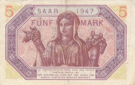 Sarre 5 Mark Portrait de Zeus - Femme et fruits - 1947
