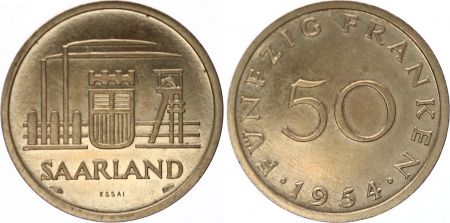Sarre 50 Franken - 1954 - Essai