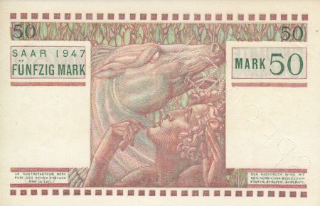 Sarre 50 Mark Portrait de femme - 1947 Spécimen 0.000 00000