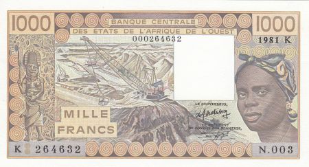 Sénégal 1000 Francs femme 1981 - Sénégal - Série N.003