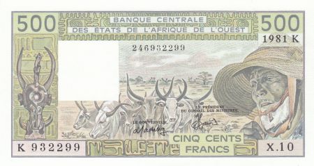 Sénégal 500 Francs zébus 1981 - Sénégal - Série X.10
