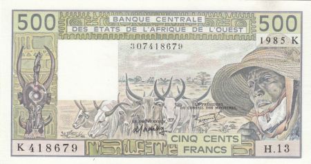 Sénégal 500 Francs zébus 1985 - Sénégal - Série H.13