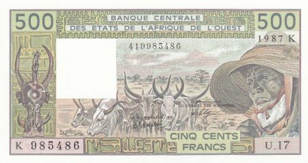 Sénégal 500 Francs zébus 1987 - Sénégal - Série U.17