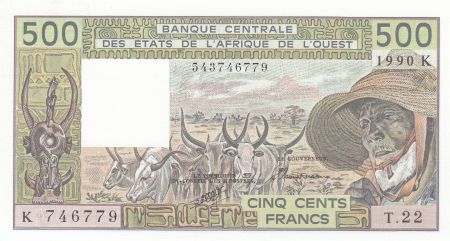 Sénégal 500 Francs zébus 1990 - Sénégal - Série T.22
