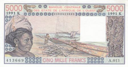 Sénégal 5000 Francs femme 1991 - Sénégal - Série A.013