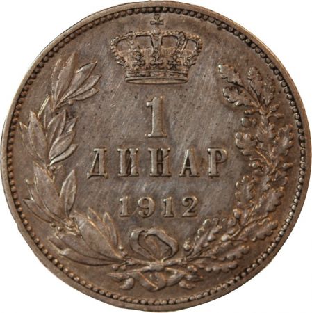 Serbie SERBIE  PIERRE Ier - 1 DINAR ARGENT 1912