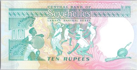 Seychelles 10 Rupees Espadons, Danseurs - 1989