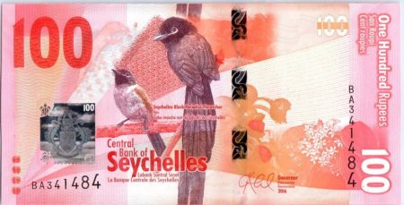 Seychelles 100 Rupees, Gobe Mouche de Paradis - 2016