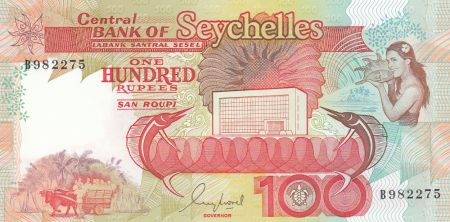 Seychelles 100 Rupees Espadons, Femme - 1989