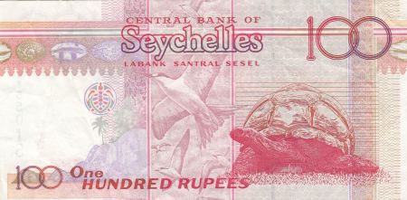 Seychelles 100 Rupees ND2001 - Fleurs, espadon, poissons, tortue, oiseaux, coquillages