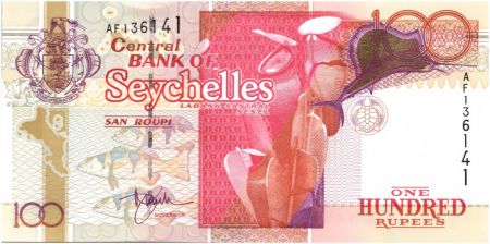 Seychelles 100 Rupees Orchidées - Tortue 2001