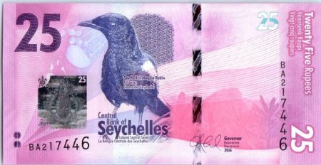 Seychelles 25 Rupees - 2016 - Shama des Seychelles