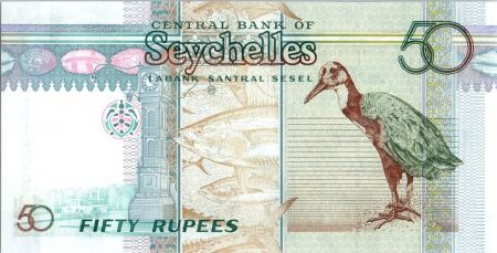 Seychelles 50 rupees - Orchidées, Poisson Ange - 1998