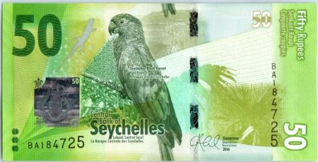Seychelles New2.2016 50 Rupees, Perroquet Vasa - 2016