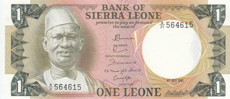 Sierra Leone 1 Leone ND1981 - Pdt S. Stevens, bâtiment banque centrale