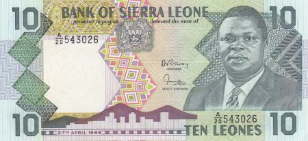 Sierra Leone 10 Leones - Joseph Saidu Momoh - Vache - 1988 - Neuf - P.15