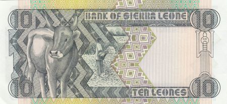 Sierra Leone 10 Leones - Joseph Saidu Momoh - Vache - 1988 - Neuf - P.15