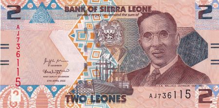 Sierra Leone 2 Leones - I.T.A. Wallace Johnson - 2022 - P.NEW