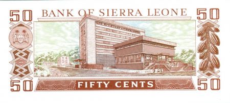 Sierra Leone 50 Cents 1984 - S. Stevens - Banque Centrale - Armoiries