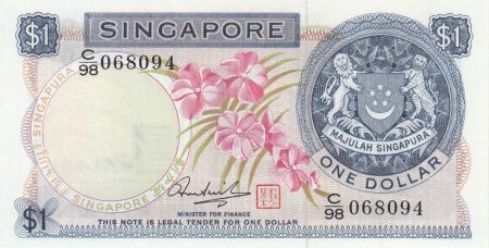 Singapour 1 Dollar 1972 - Orchidées