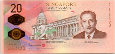Singapour 20 Dollars E.Y. bin Ishak - 1819-2019 -  Polymer