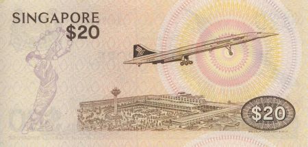 Singapour 20 Dollars Oiseau - Concorde - 1979