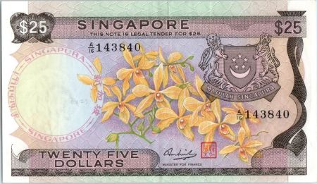 Singapour 25 Dollars Orchidée - Cour Suprême - 1972