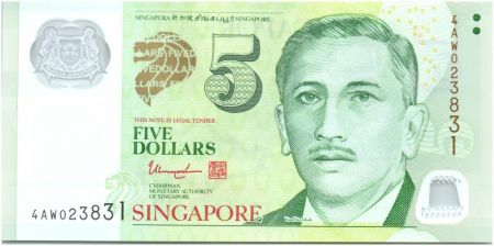 Singapour 5 Dollars E.Y. bin Ishak - Jardin 2014