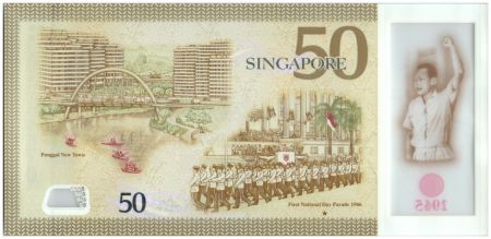 Singapour 50 Dollars E.Y. bin Ishak - 50 ans de l\'indépendance - 2015 Polymer