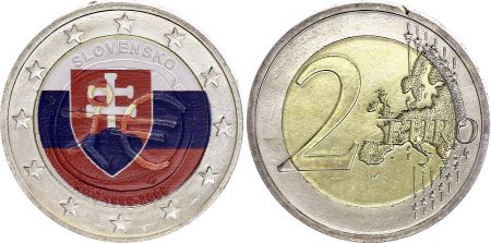 Slovaquie 2 Euros - 10 ans UEM - Colorisée - 2009 - Bimétallique