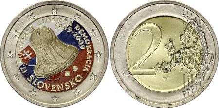 Slovaquie 2 Euros - Révolution de velours - Colorisée - 2009