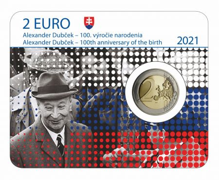 Slovaquie 2 Euros Commémo. BU Coincard SLOVAQUIE 2021 - 100 ans d\'Alexander Dubek