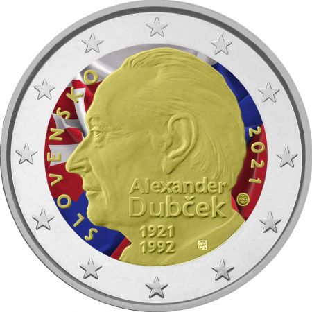 Slovaquie 2 Euros Commémo. COULEUR SLOVAQUIE 2021 - 100 ans d\'Alexander Dubek