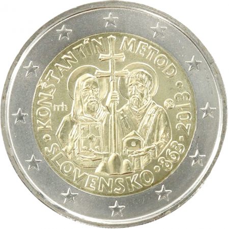 Slovaquie 2 Euros Commémo. SLOVAQUIE 2013 - Apôtres Cyrille et Méthode