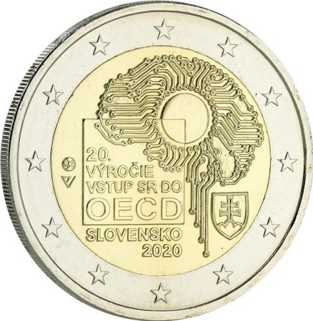 Slovaquie 2 Euros Commémo. SLOVAQUIE 2020 - 20 ans de l\'adhésion à l\'OCDE