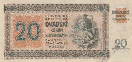 Slovaquie 20 Korun 1942 - Jan Holly