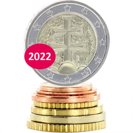 Slovaquie Série Euros Slovaquie 2022 - 8 monnaies